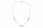 Blue Lagoon Necklace |  Delicate blue crystal beads along a strand of silver.