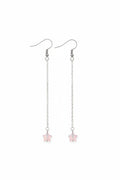 Silver chain earrings with small star crystal