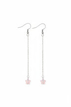 Silver chain earrings with small star crystal