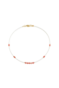 Necklace with coral stone beads
