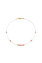 Necklace with coral stone beads