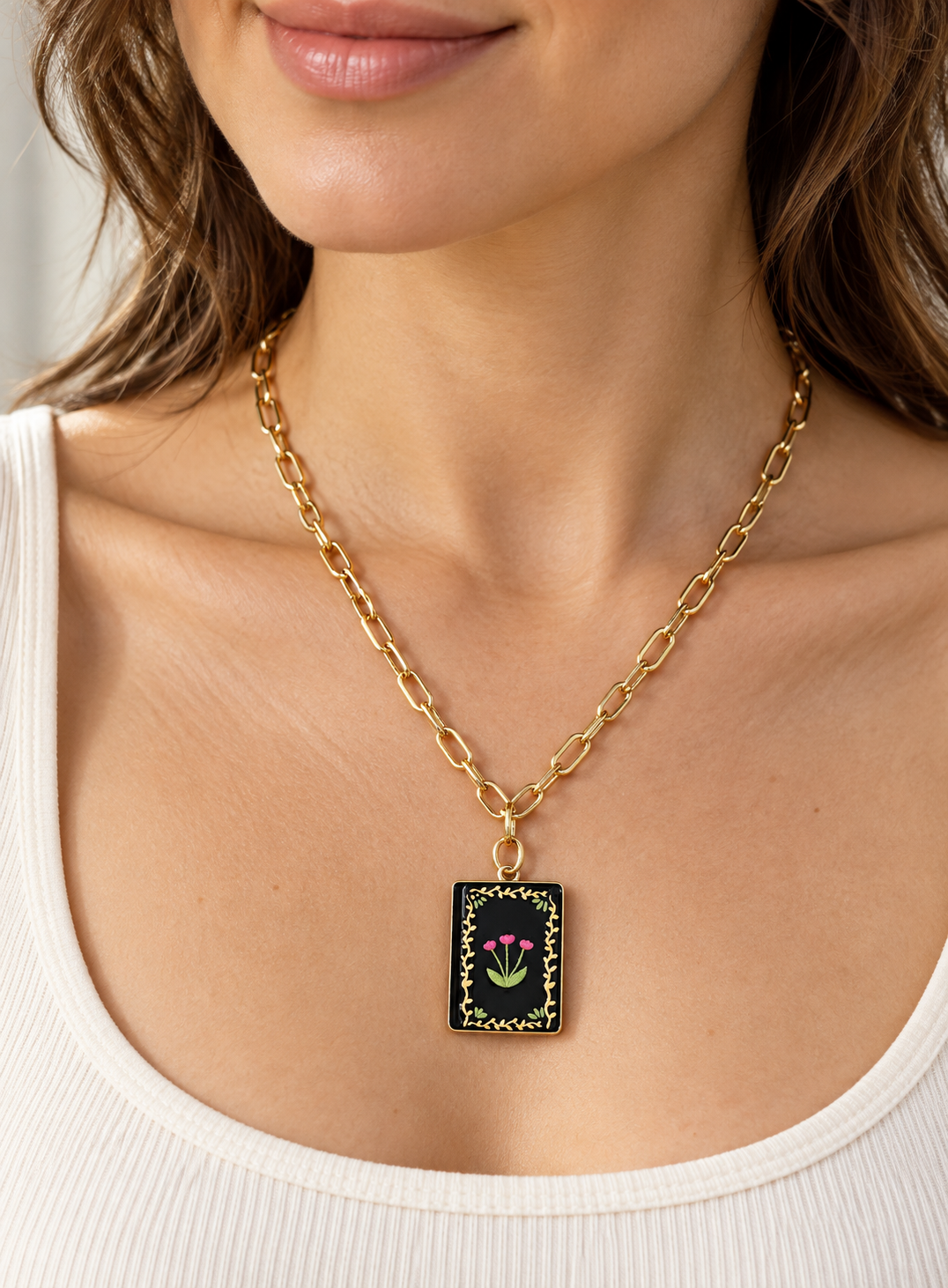 Book Pendant Necklace | 18k Gold Plated Chain | Hypoallergenic