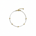 Honey Bloom Necklace - Delicate silver-toned necklace accented with tiny gold flowers.