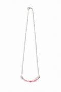 Rosy Bloom - Faceted pink beads on a delicate silver chain.
