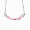 Rosy Bloom - Faceted pink beads on a delicate silver chain.