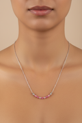 Faceted Pink Bead Necklace