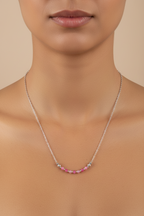 Faceted Pink Bead Necklace