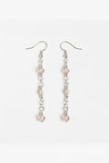 Blush Crystal Earrings - Soft pink and clear faceted beads suspended from delicate silver chain.