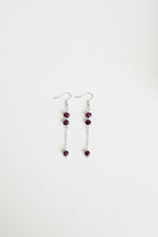 Purple Freshwater Pearl Chain Earrings