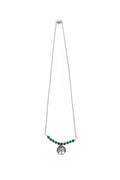 Emerald Roots Necklace - Silver-tone tree charm and green aventurine beads on a delicate silver-tone chain