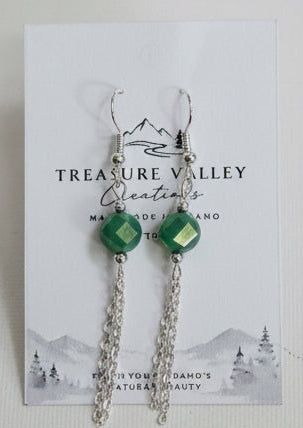 Teal Tassel Earrings