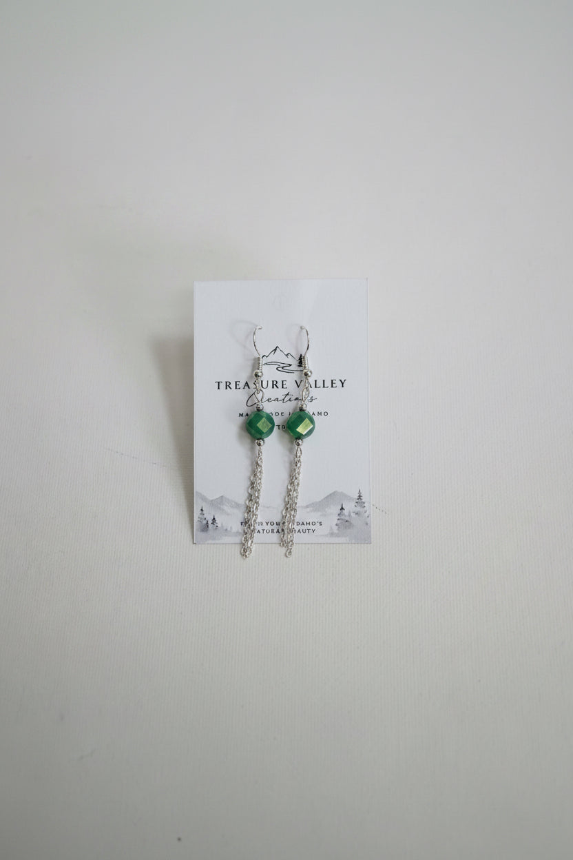 Teal Tassel Earrings
