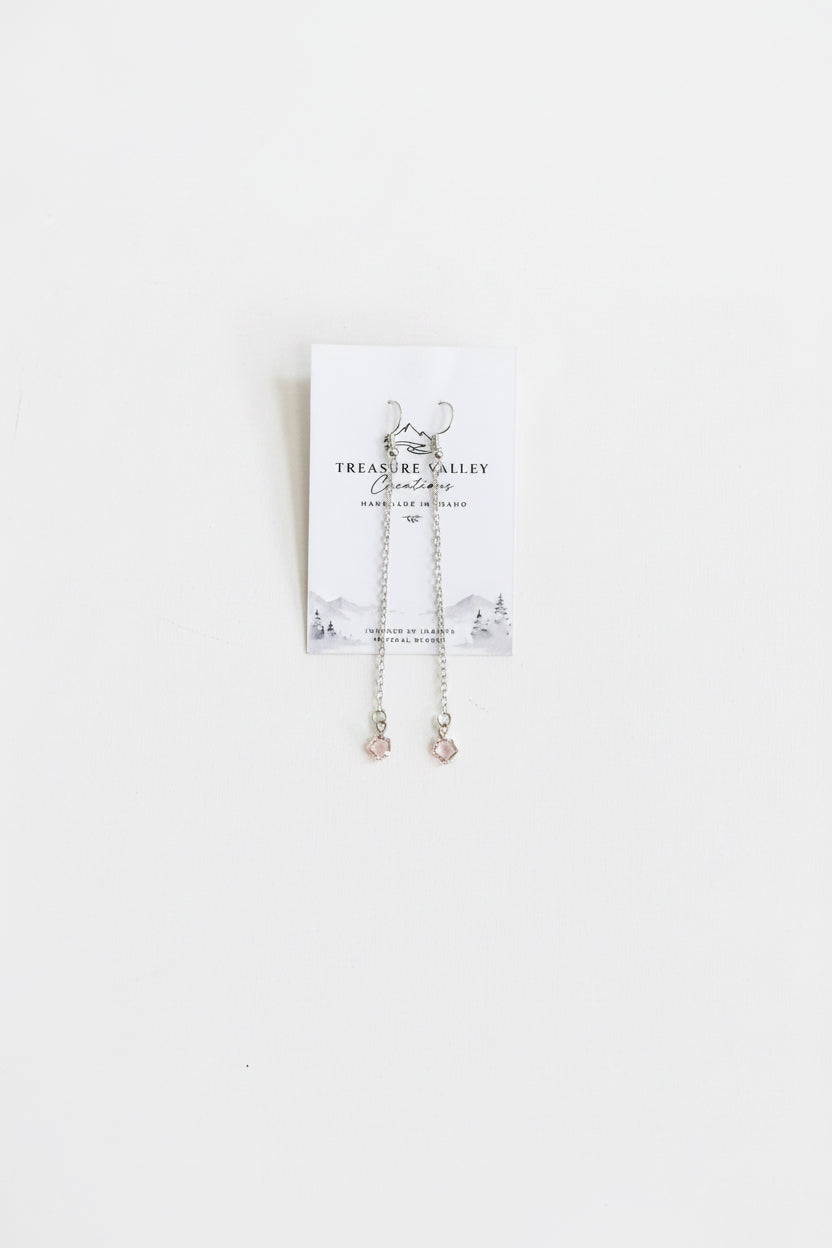 Pink Star Dangle Earrings