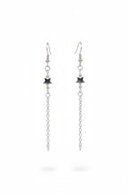 Brushed Silver Star Cascade Earrings