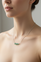 Faceted Green Bead Necklace