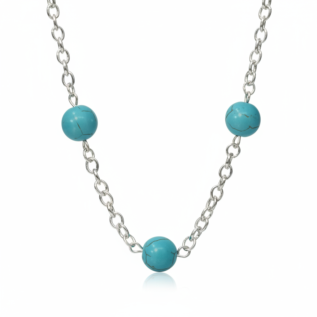 Turquoise Semiprecious Bead Necklace