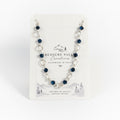 Faceted Sapphire-Blue Crystal Station Princess Length Necklace