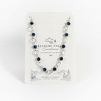 Faceted Sapphire-Blue Crystal Station Princess Length Necklace