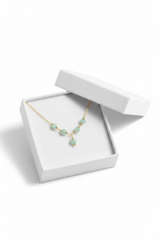 Aventurine Bead Necklace | Green Bead Gold Chain Necklace | Handmade Jewelry
