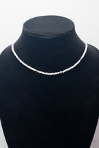 Faceted Pink & White Beaded Necklace