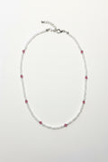 Faceted Pink & White Beaded Necklace