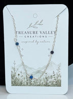Blue Sky Station Necklace | Delicate Silver & Cobalt Beaded Chain