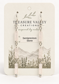Rose Quartz Triple Drop Earrings - Sterling Silver Plated - Hypoallergenic