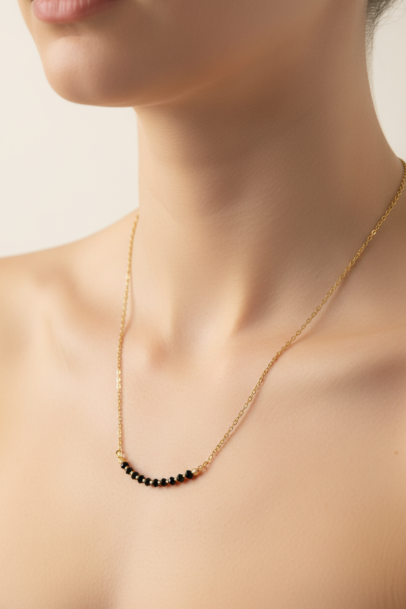 Deep Blue Faceted Bead Necklace