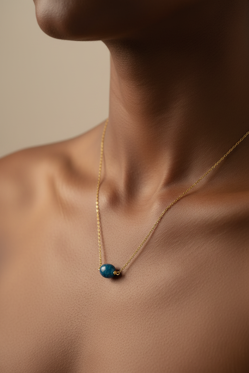 Blue Glass Pendant Necklace