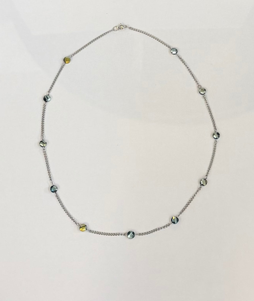 Northern Lights Station Necklace - hypoallergenic, waterproof stainless steel