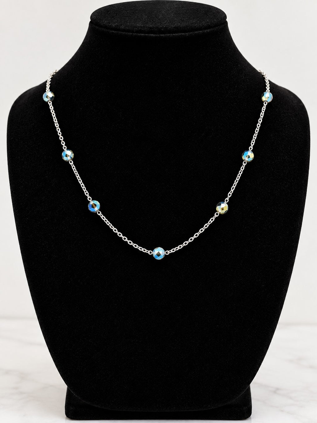 Northern Lights Station Necklace - hypoallergenic, waterproof stainless steel