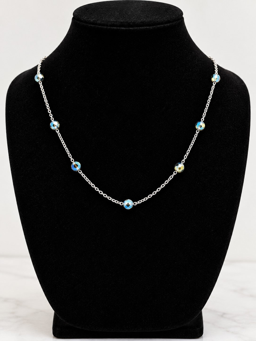 Northern Lights Station Necklace - hypoallergenic, waterproof stainless steel