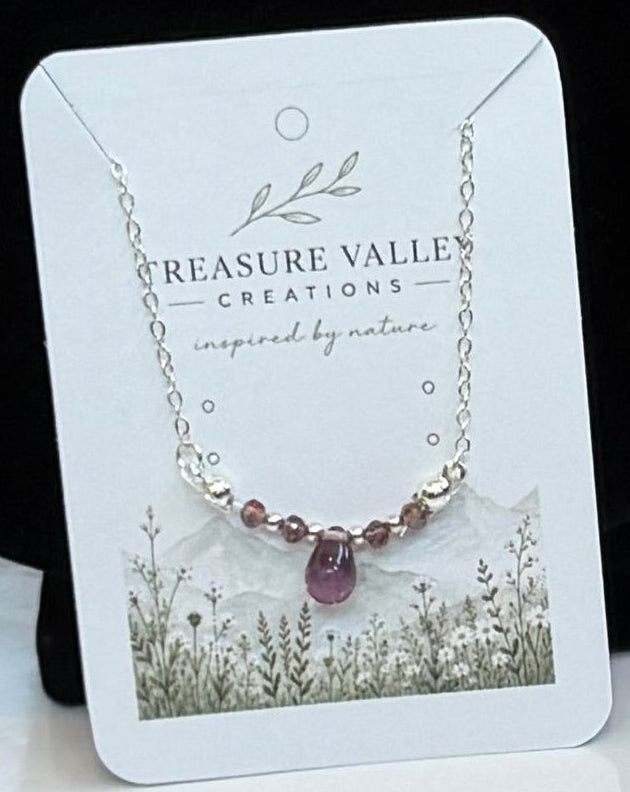 Plum Meadow Pendant Necklace | Silver-Tone Purple Beaded Necklace