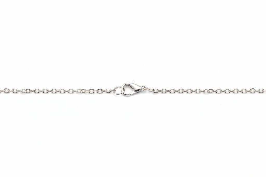 Silver chain bracelet on a white background