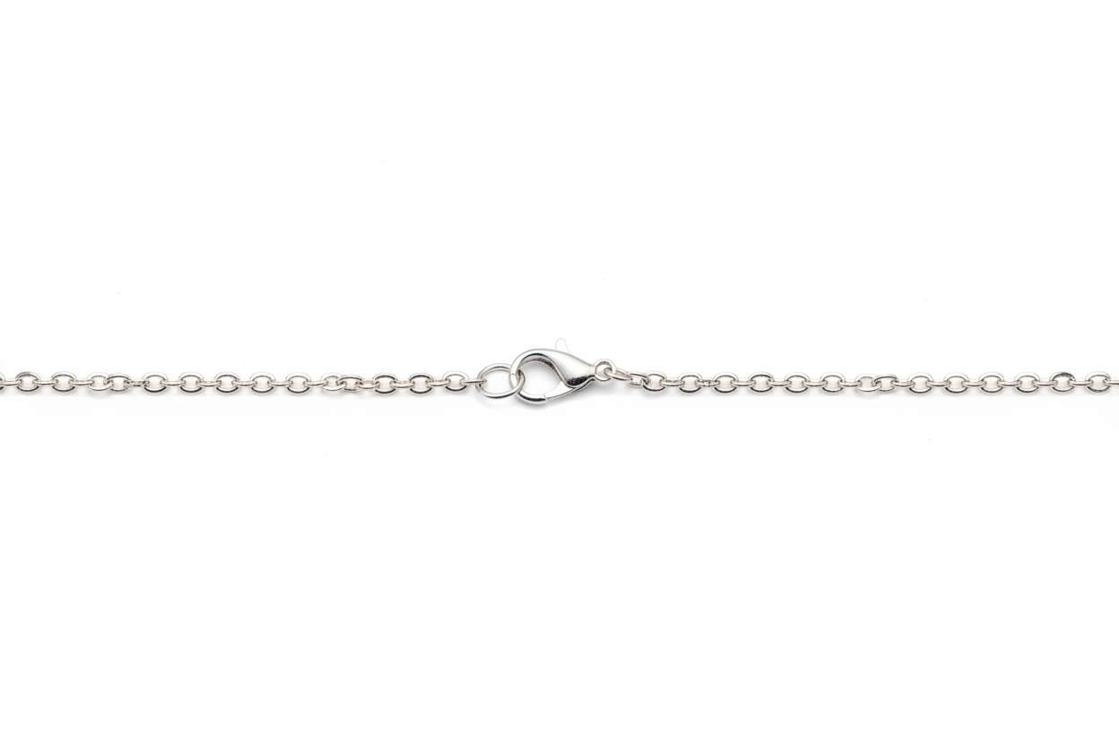 Silver chain bracelet on a white background