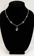 Smoky Crystal Teardrop Necklace