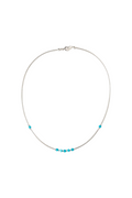 Turquoise Bloom Necklace | Delicate Blue Beaded Silver Necklace