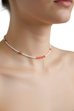 Coral Bloom Beaded Necklace