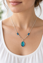 Mountain Lake Blue Pendant Necklace | Silver-Tone Chain